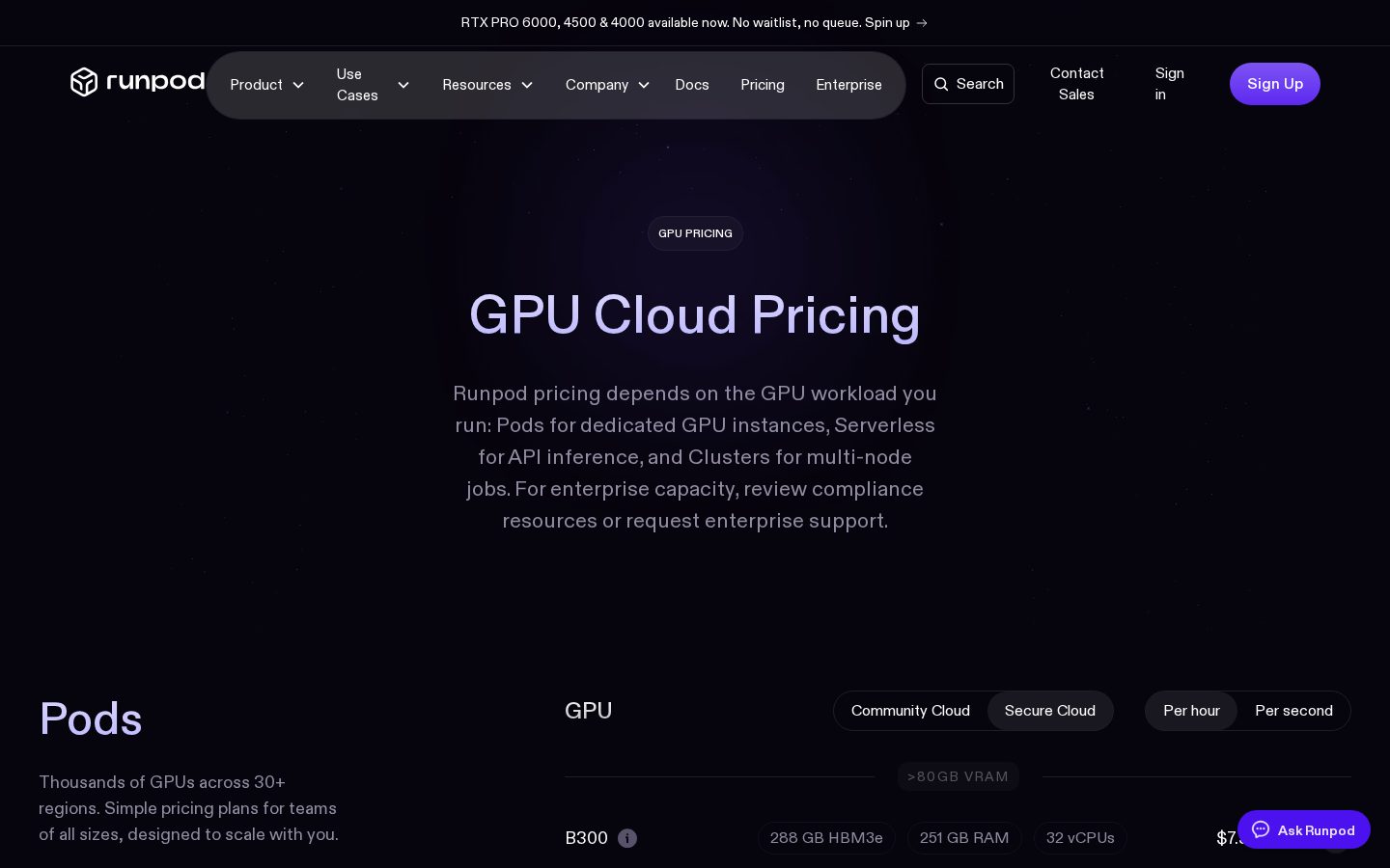 Runpod Pricing