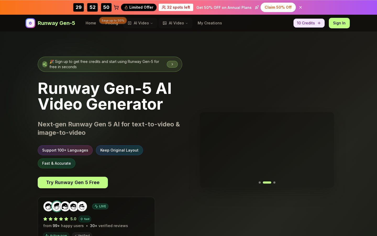 runway gen 5 Homepage