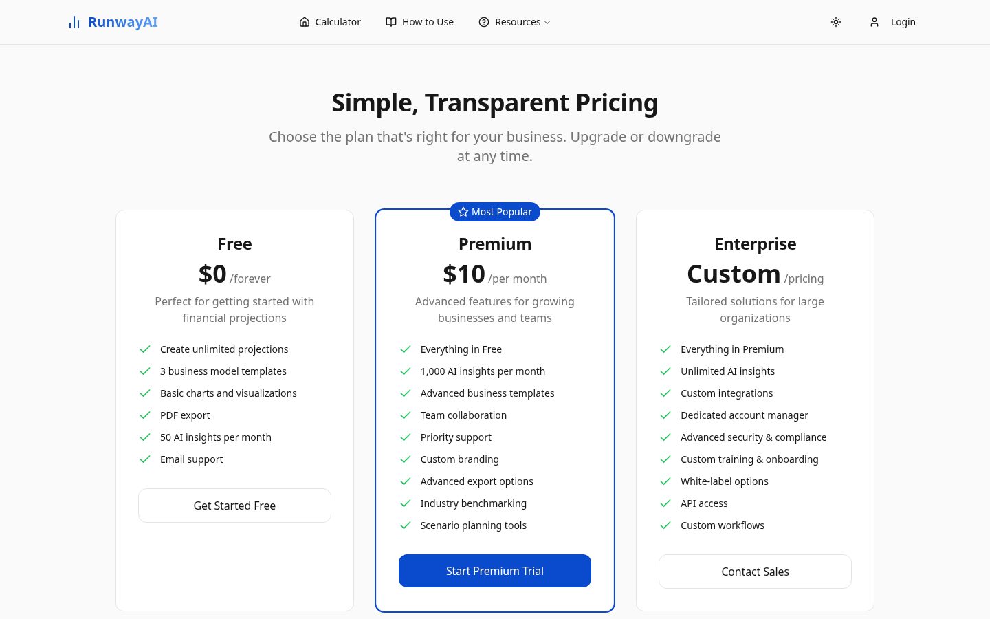 RunwayAI Pricing