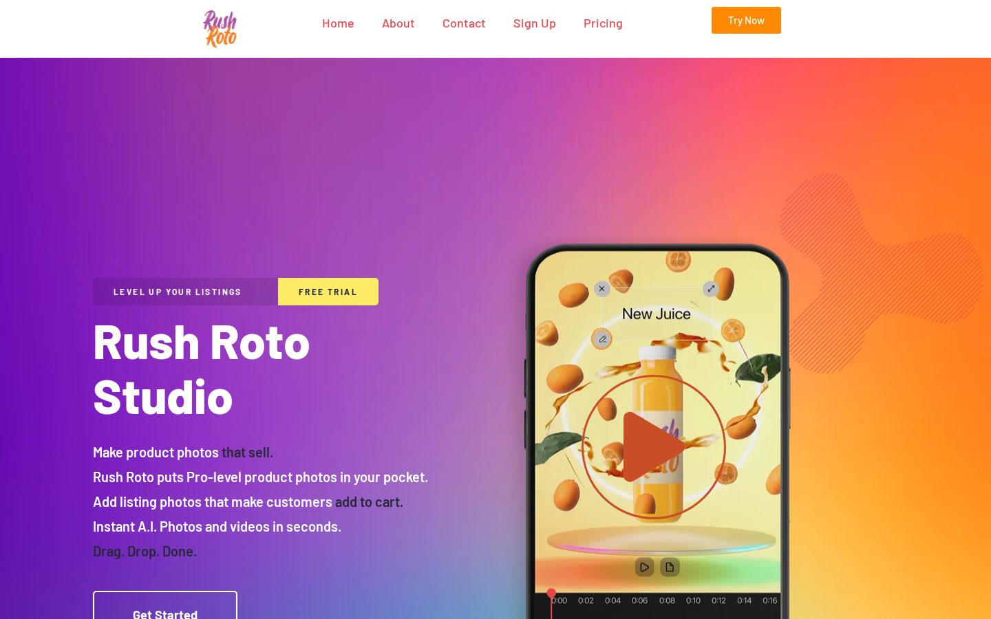 Rush Roto Studio Homepage