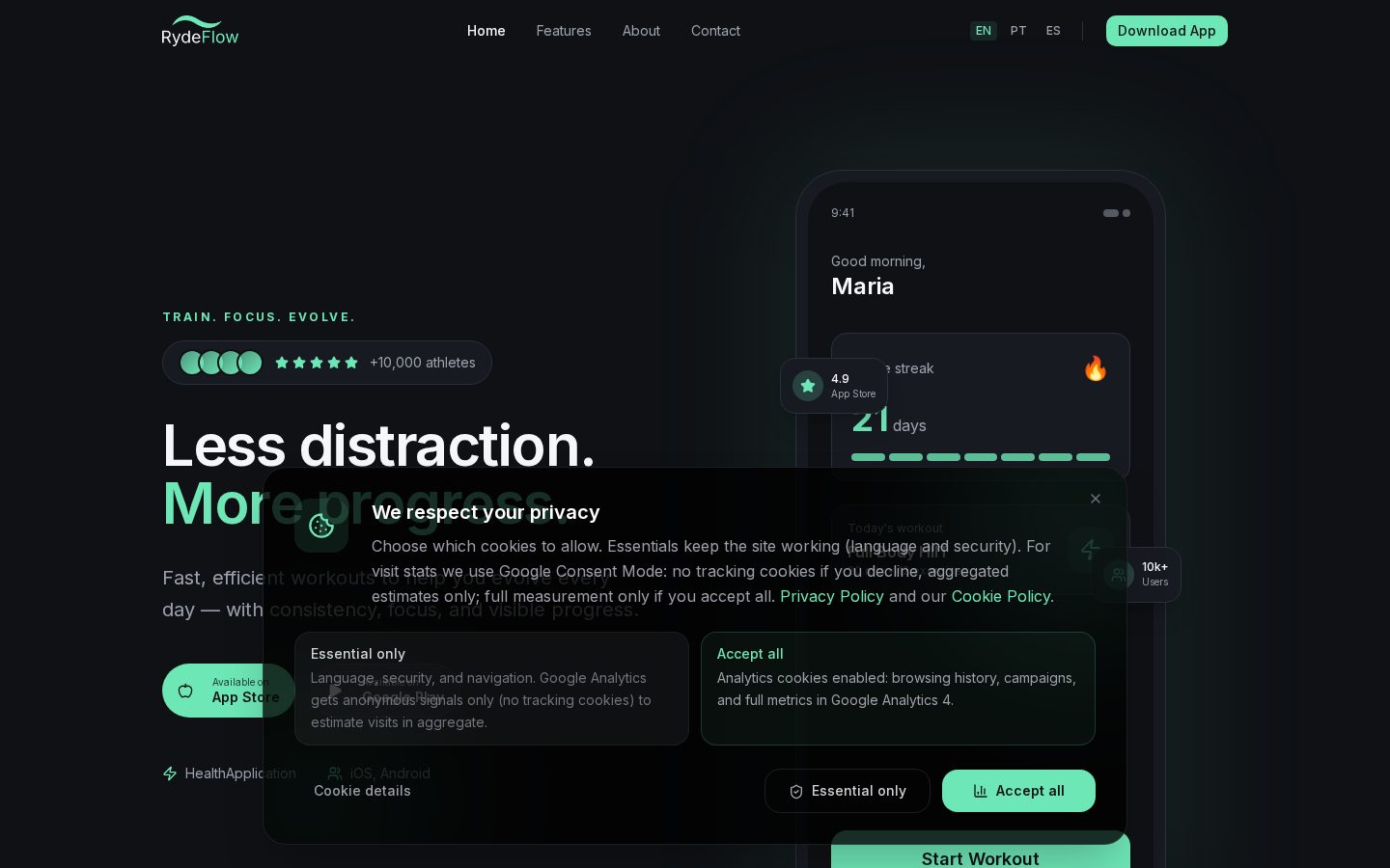 RydeFlow Homepage