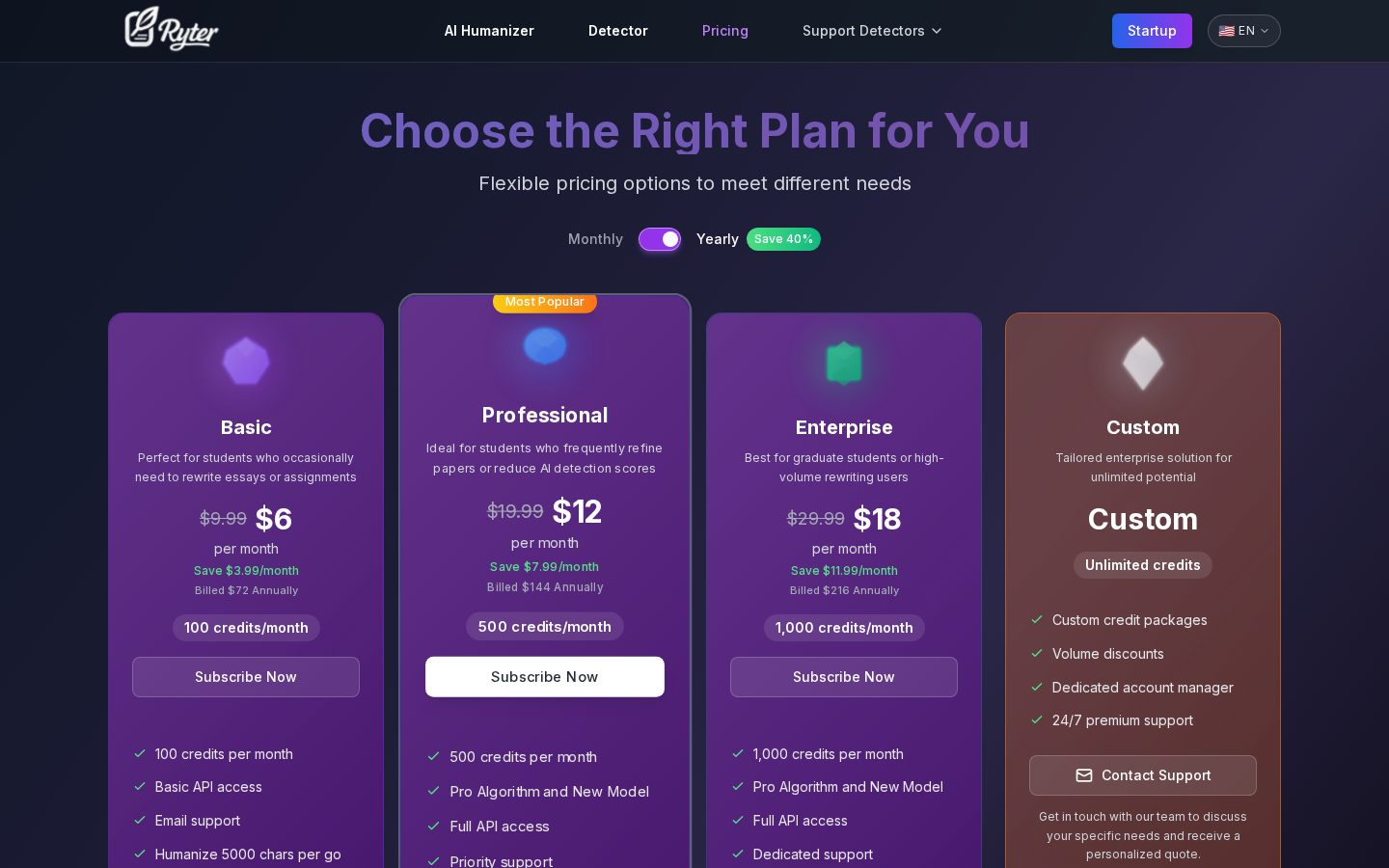 Ryter Pro Pricing