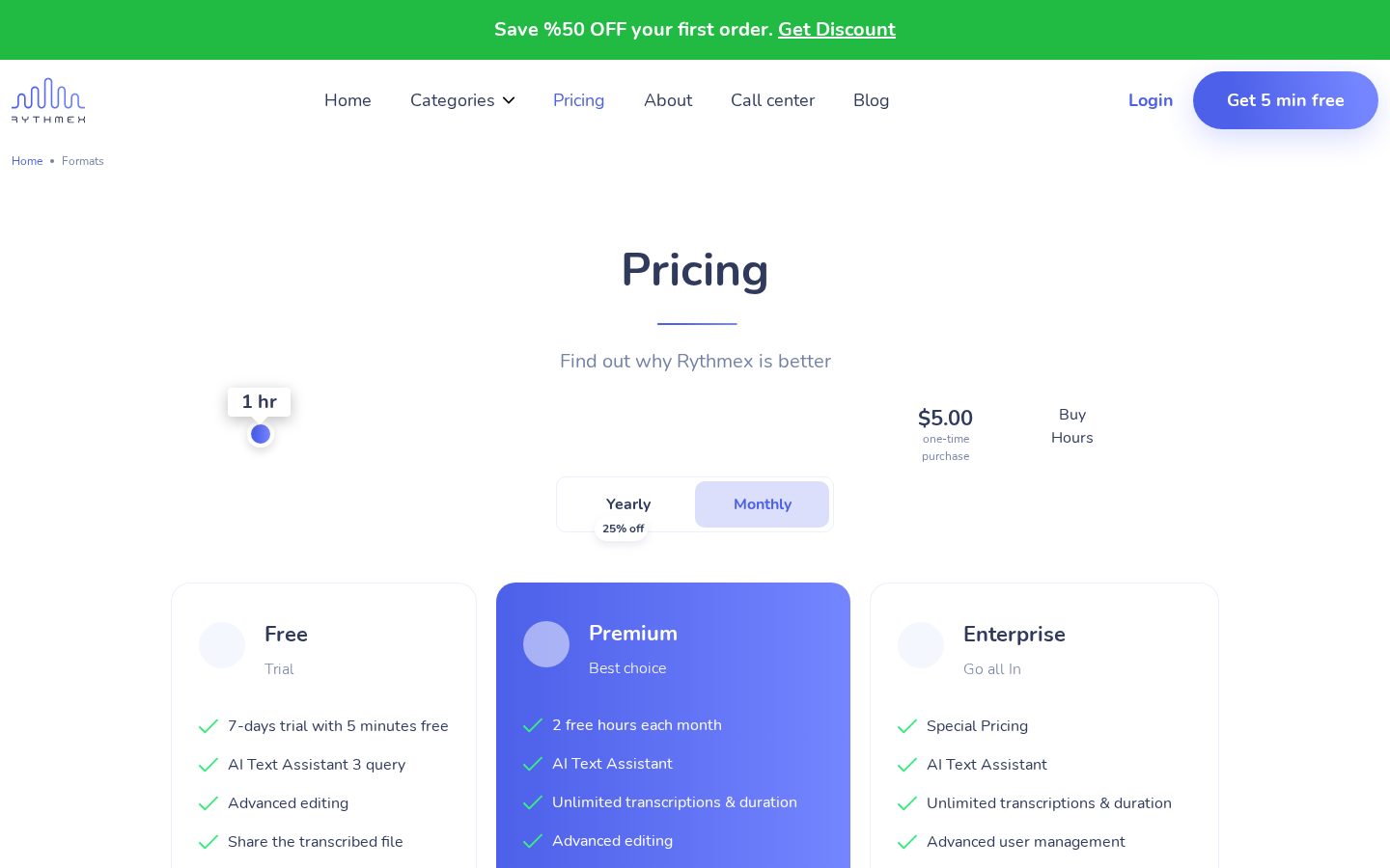 Rythmex Pricing