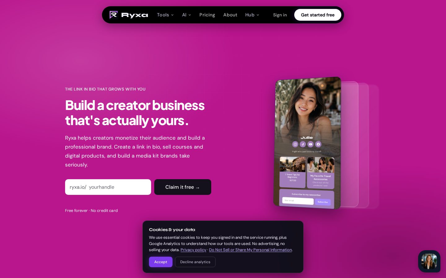 Ryxa Homepage