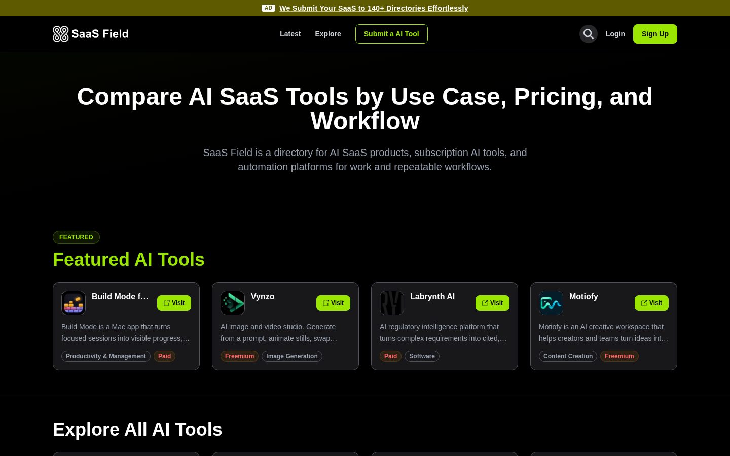 SaaS Field Homepage