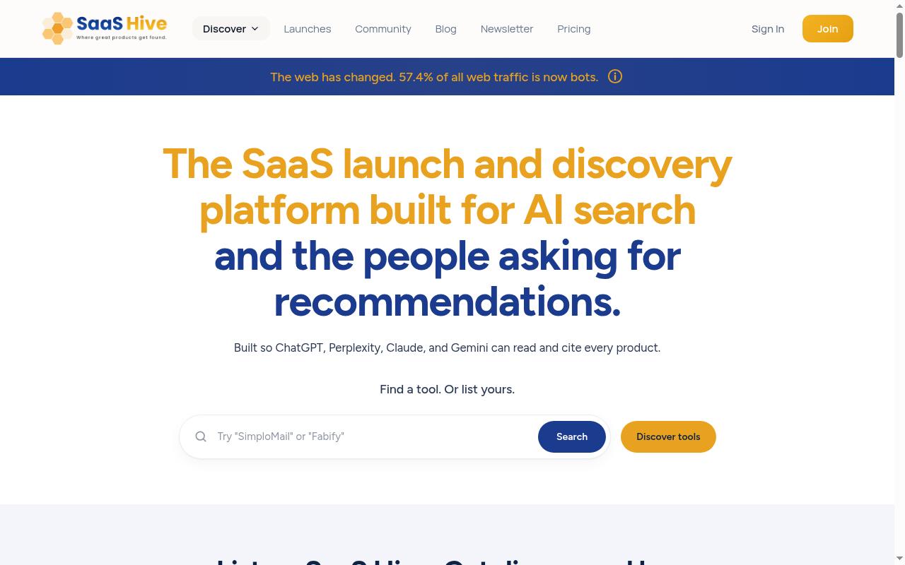 SaaS Hive Homepage