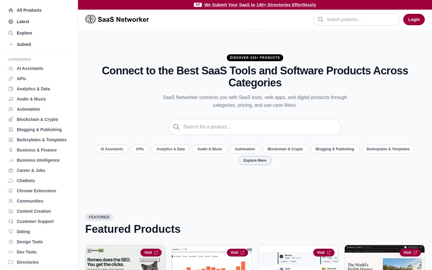 SaaS Networker Homepage