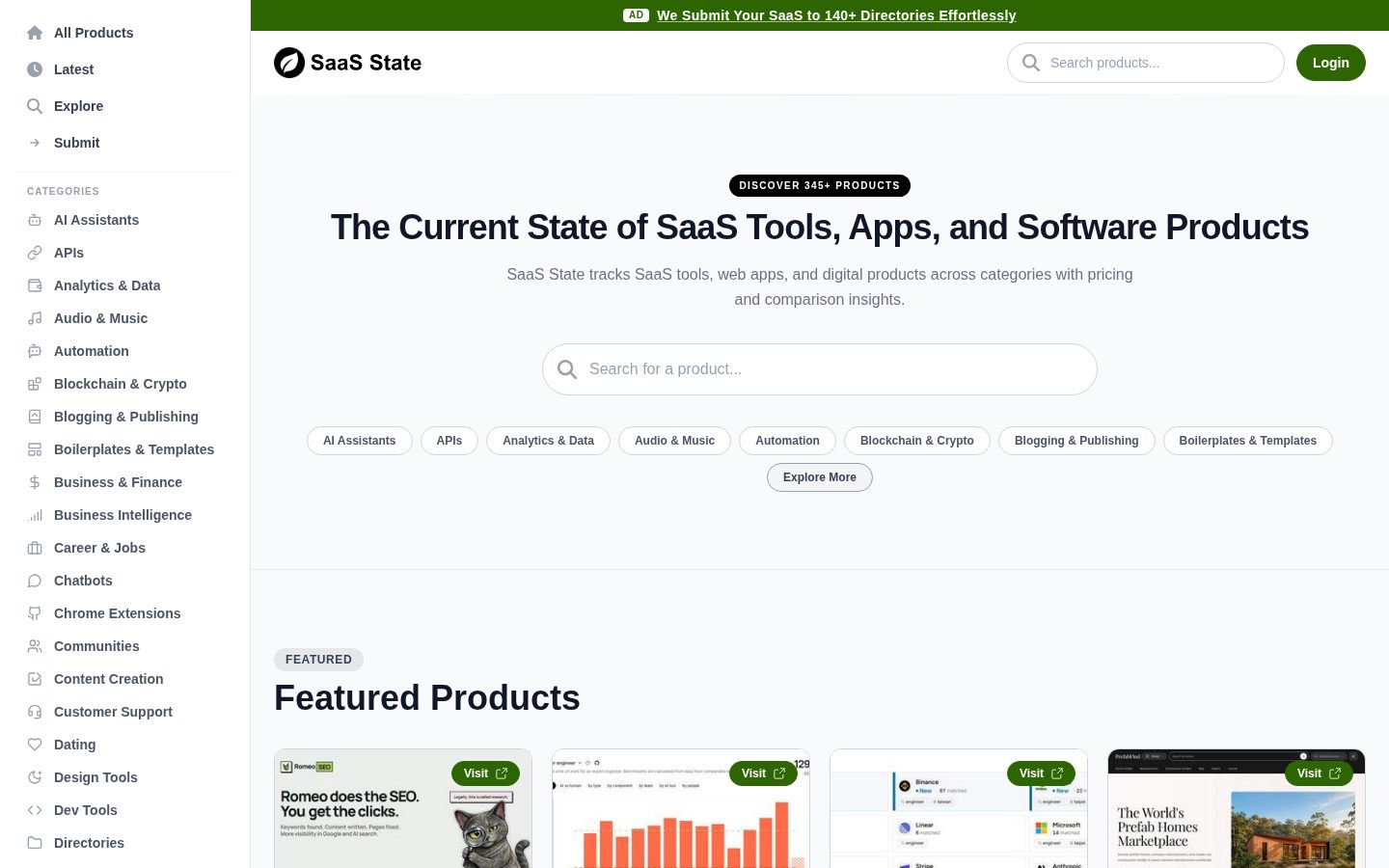 SaaS State Homepage