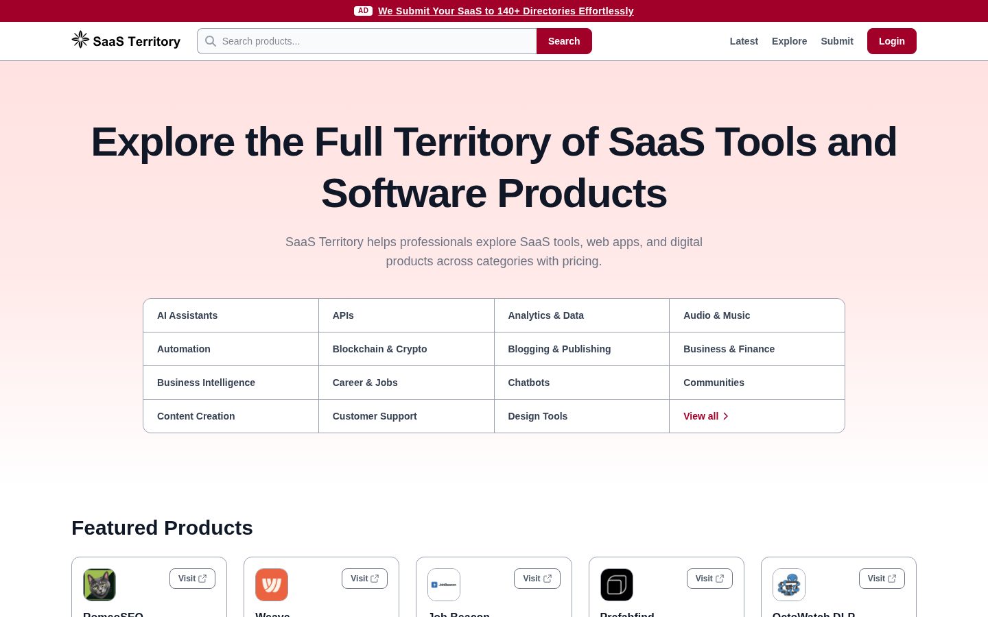 SaaS Territory Homepage