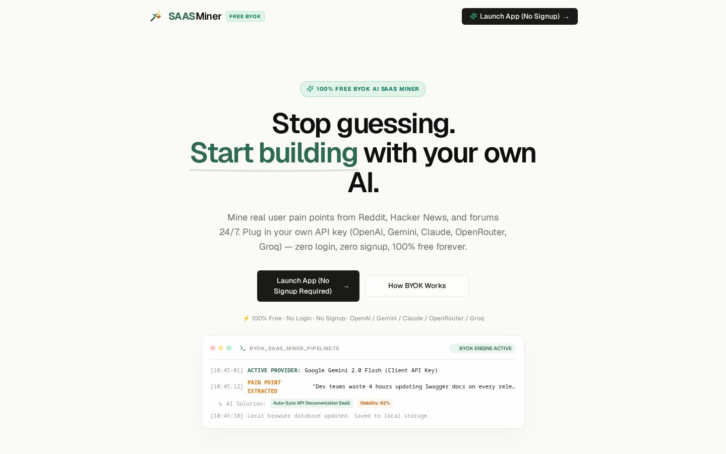 SaasMiner Homepage