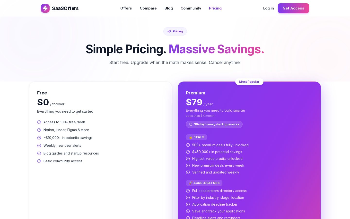 SaaSOffers Pricing