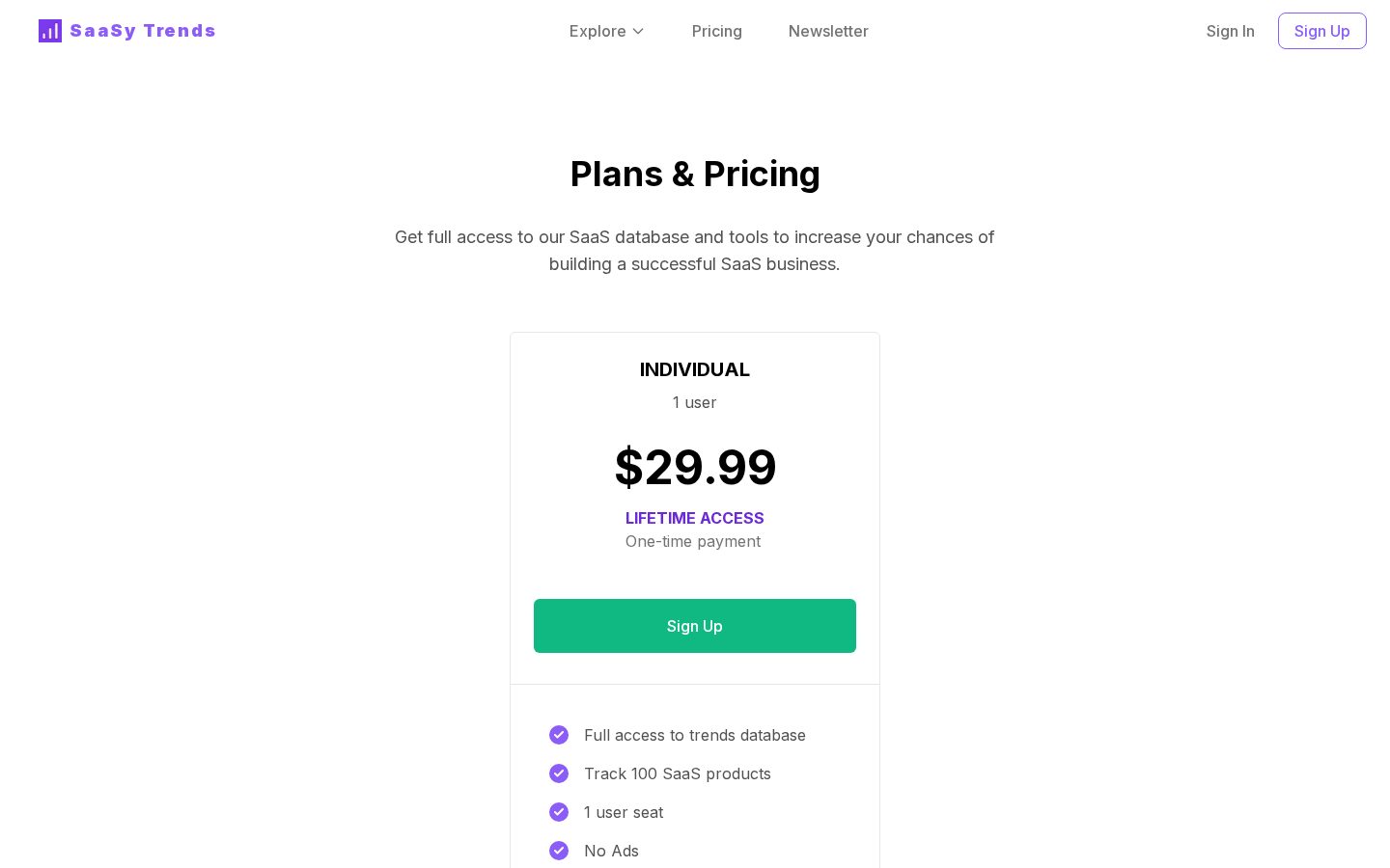 SaaSy Trends Pricing