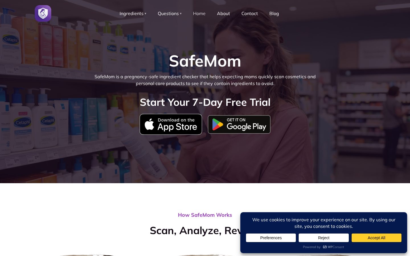 SafeMom Homepage