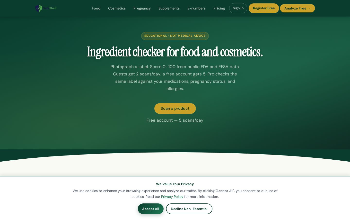 Safeshelf Homepage