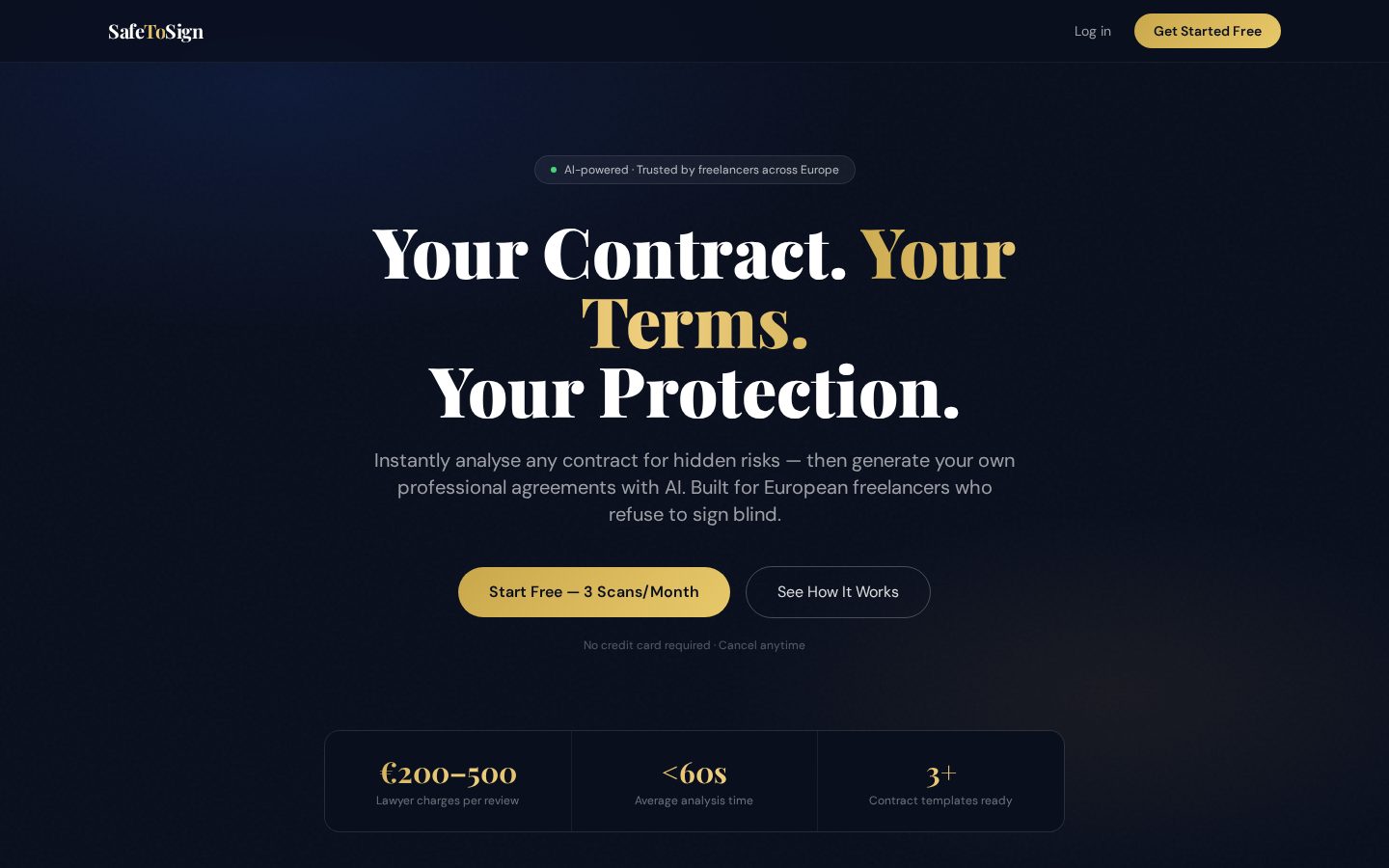 SafetoSign Homepage