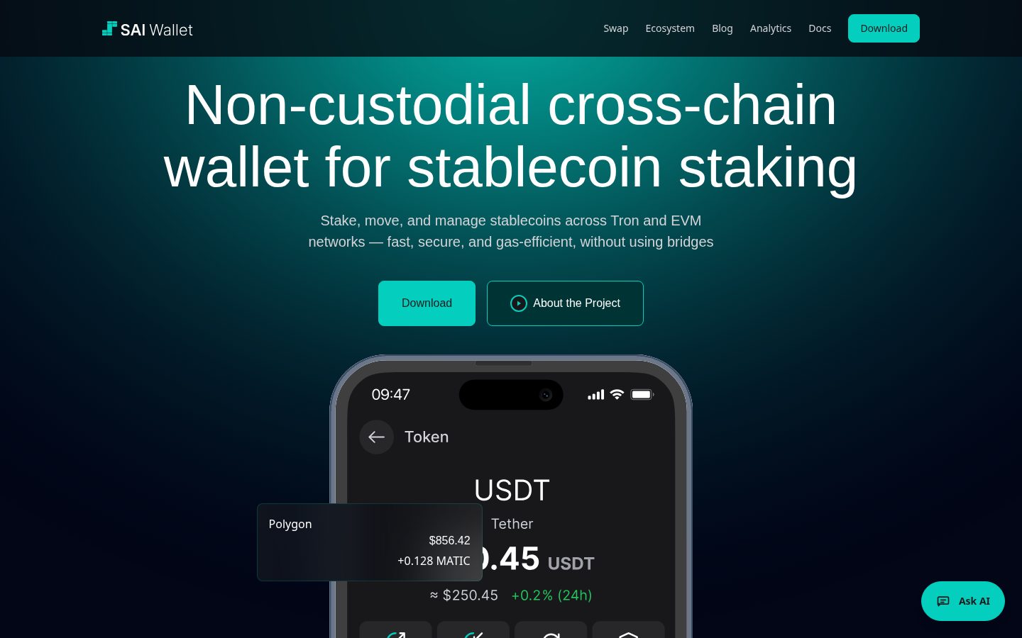 SAI Wallet Homepage