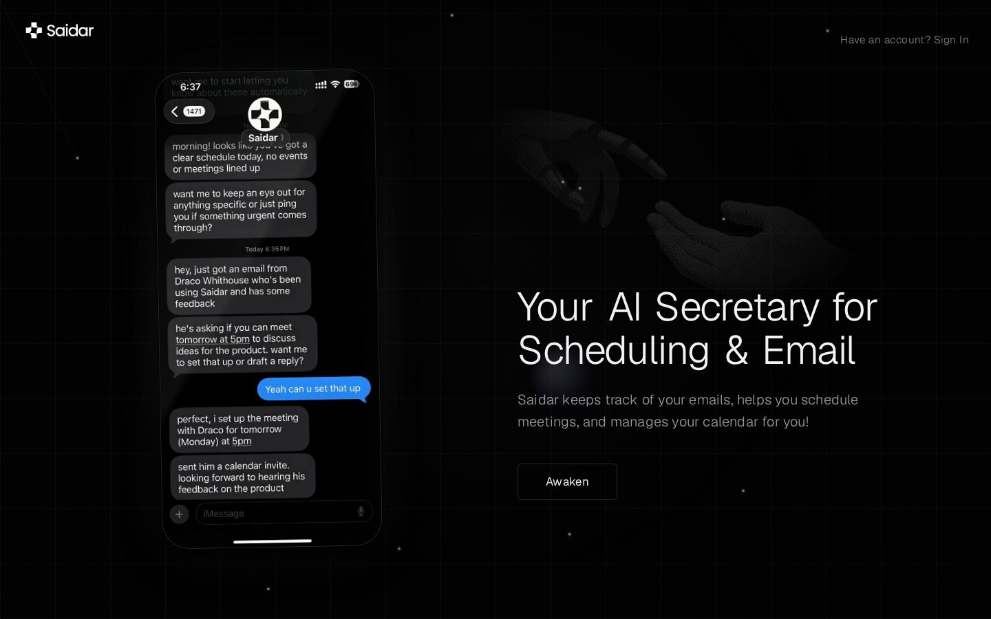 Saidar 2.0 Homepage