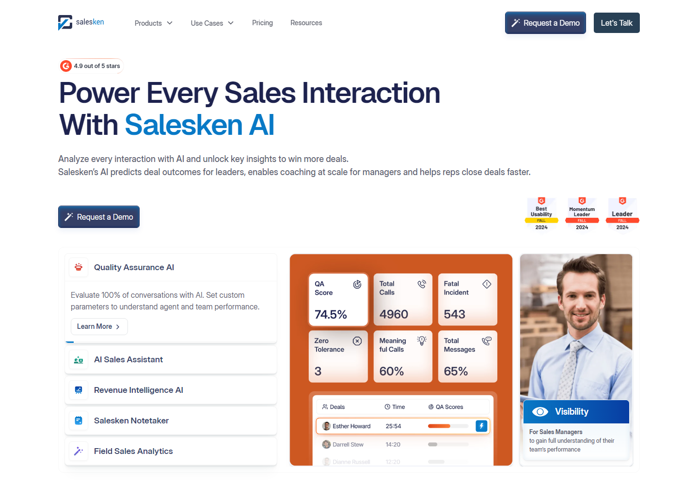 Salesken.ai homepage