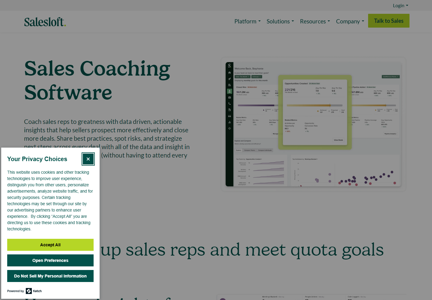 Salesloft homepage