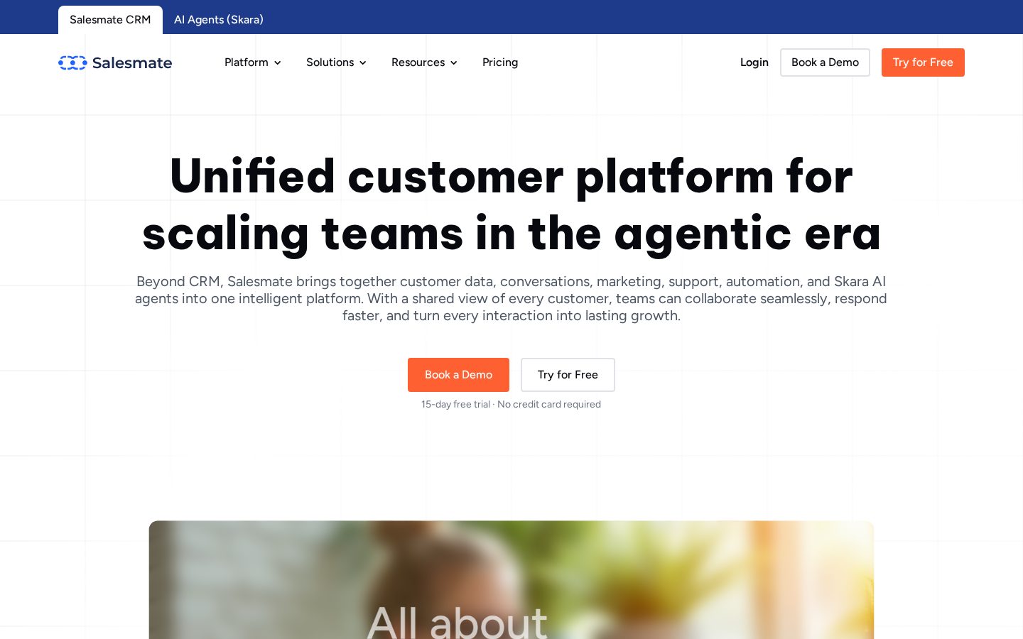 Salesmate Homepage