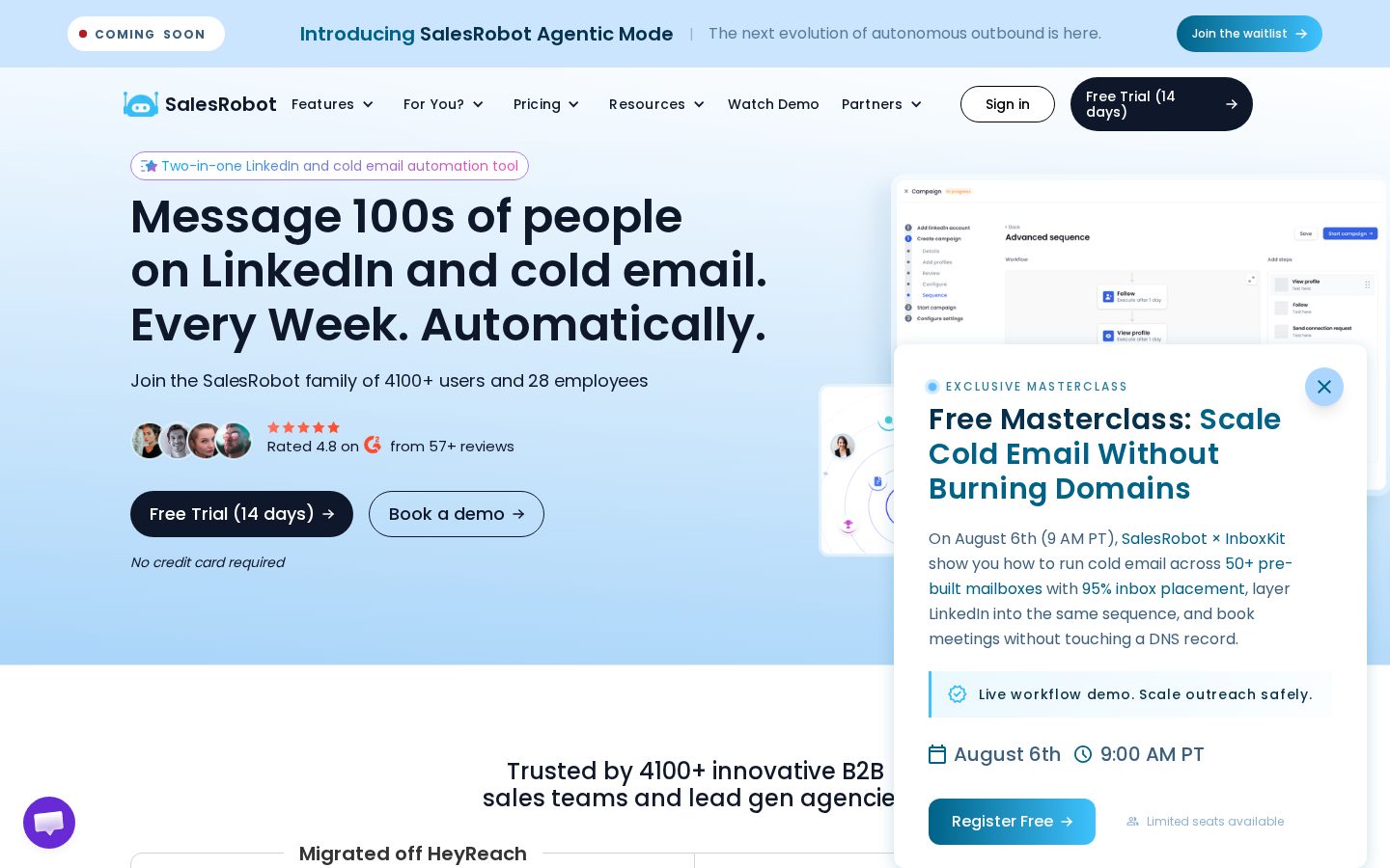 SalesRobot Homepage