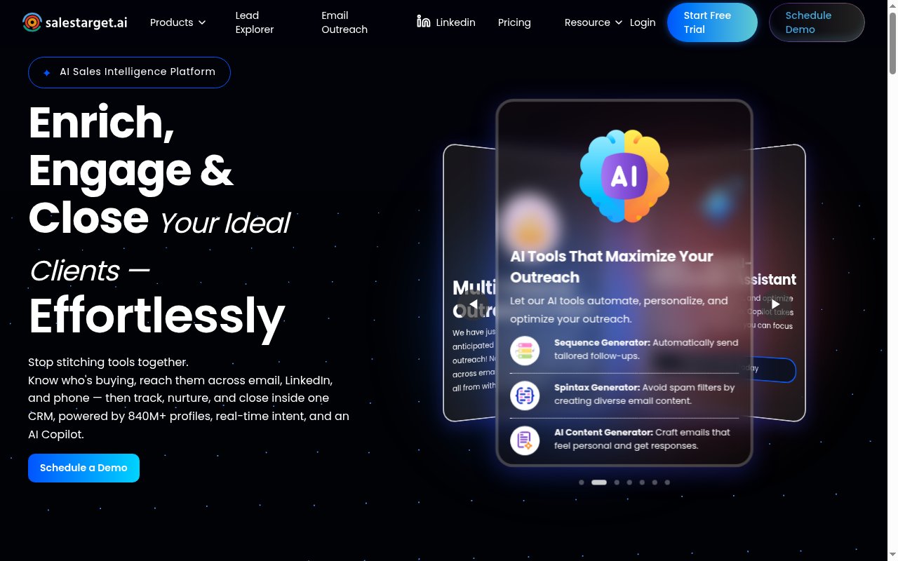 SalesTarget.ai homepage