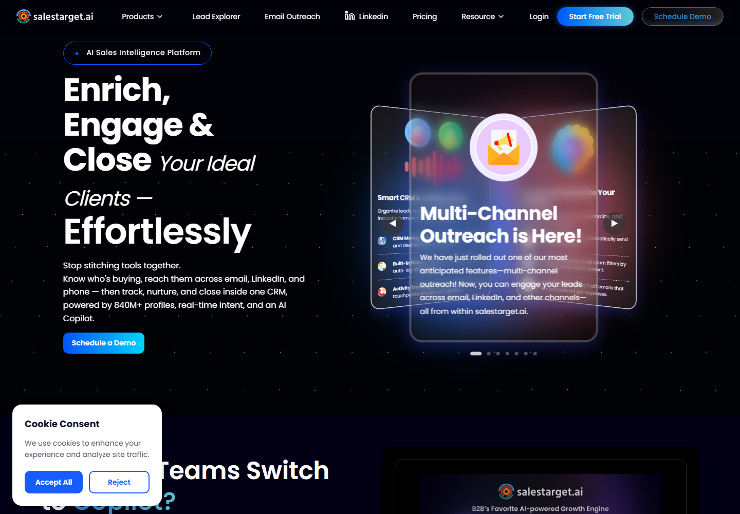 SalesTarget.ai homepage