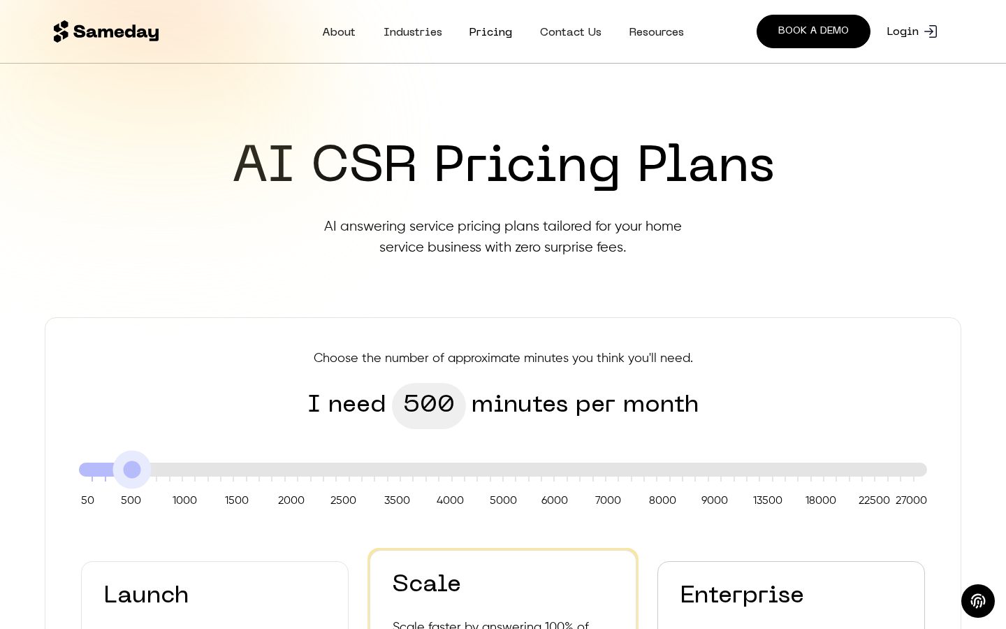 Sameday Pricing