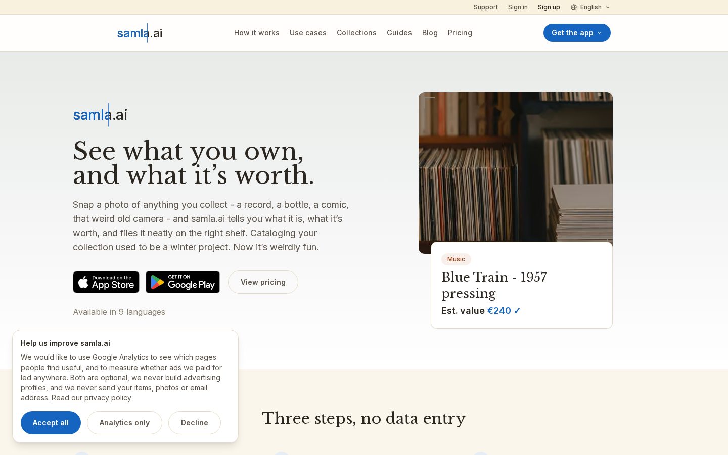 samla.ai Homepage