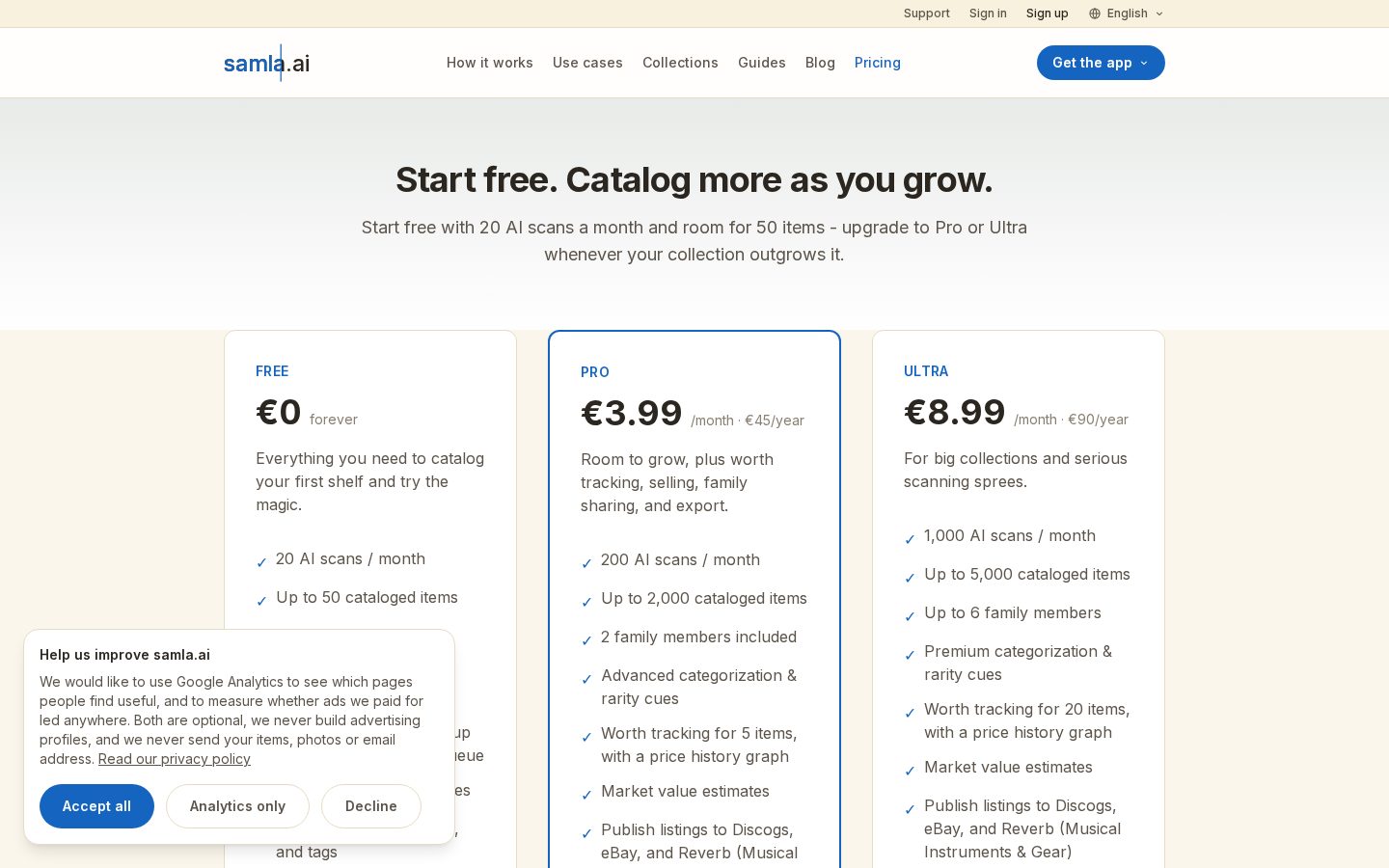 samla.ai Pricing