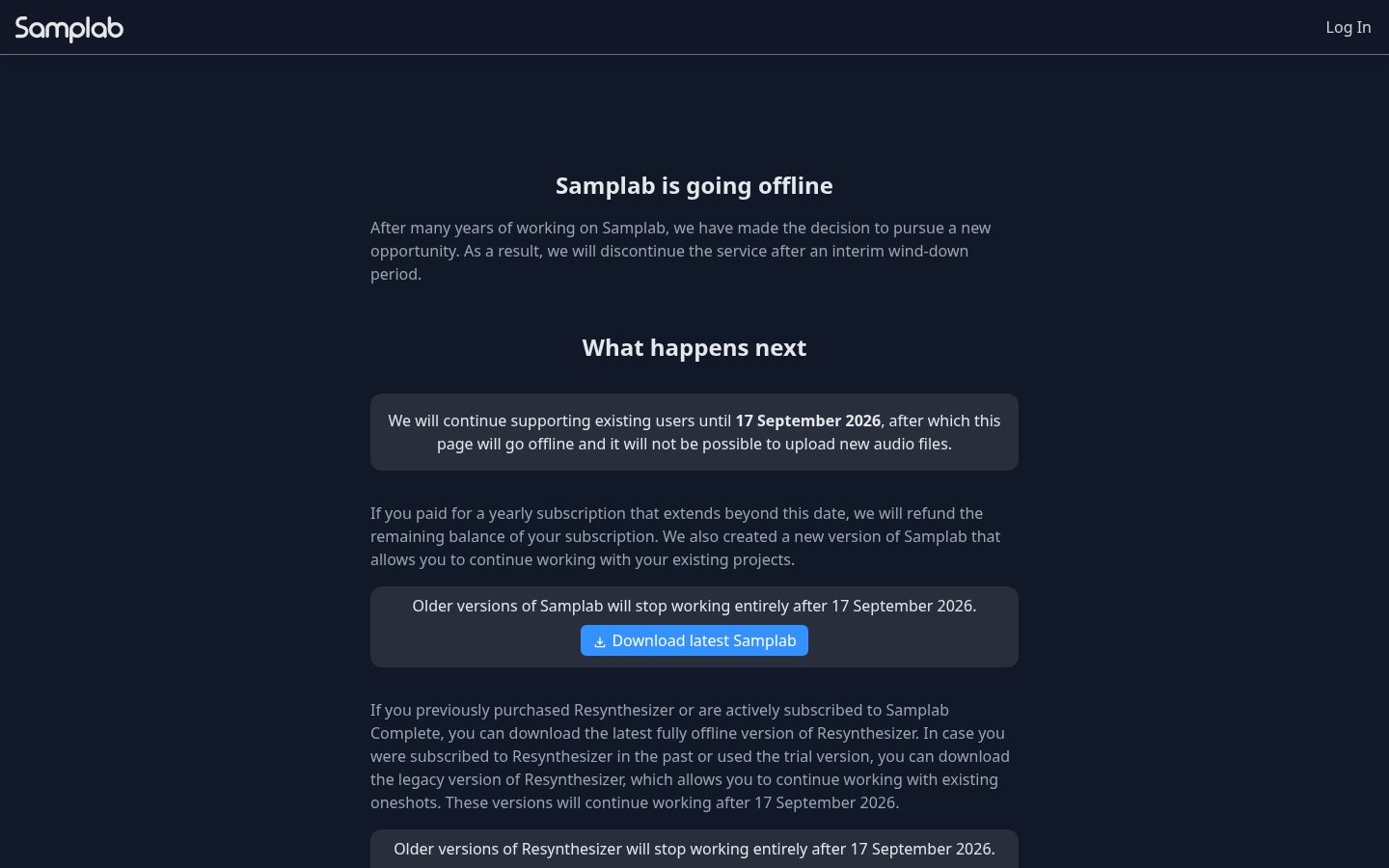 Samplab Homepage