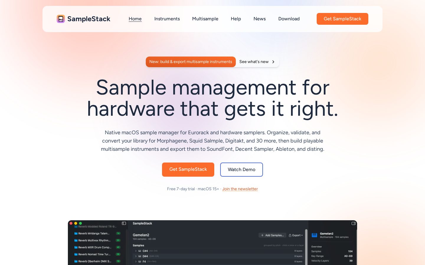 SampleStack Homepage