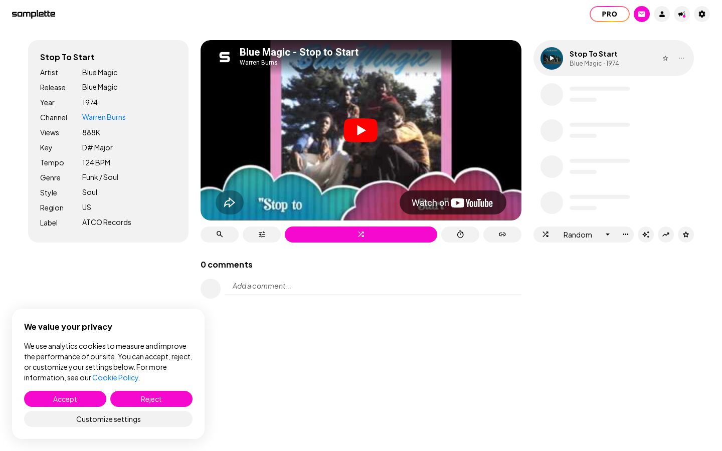 Samplette Homepage