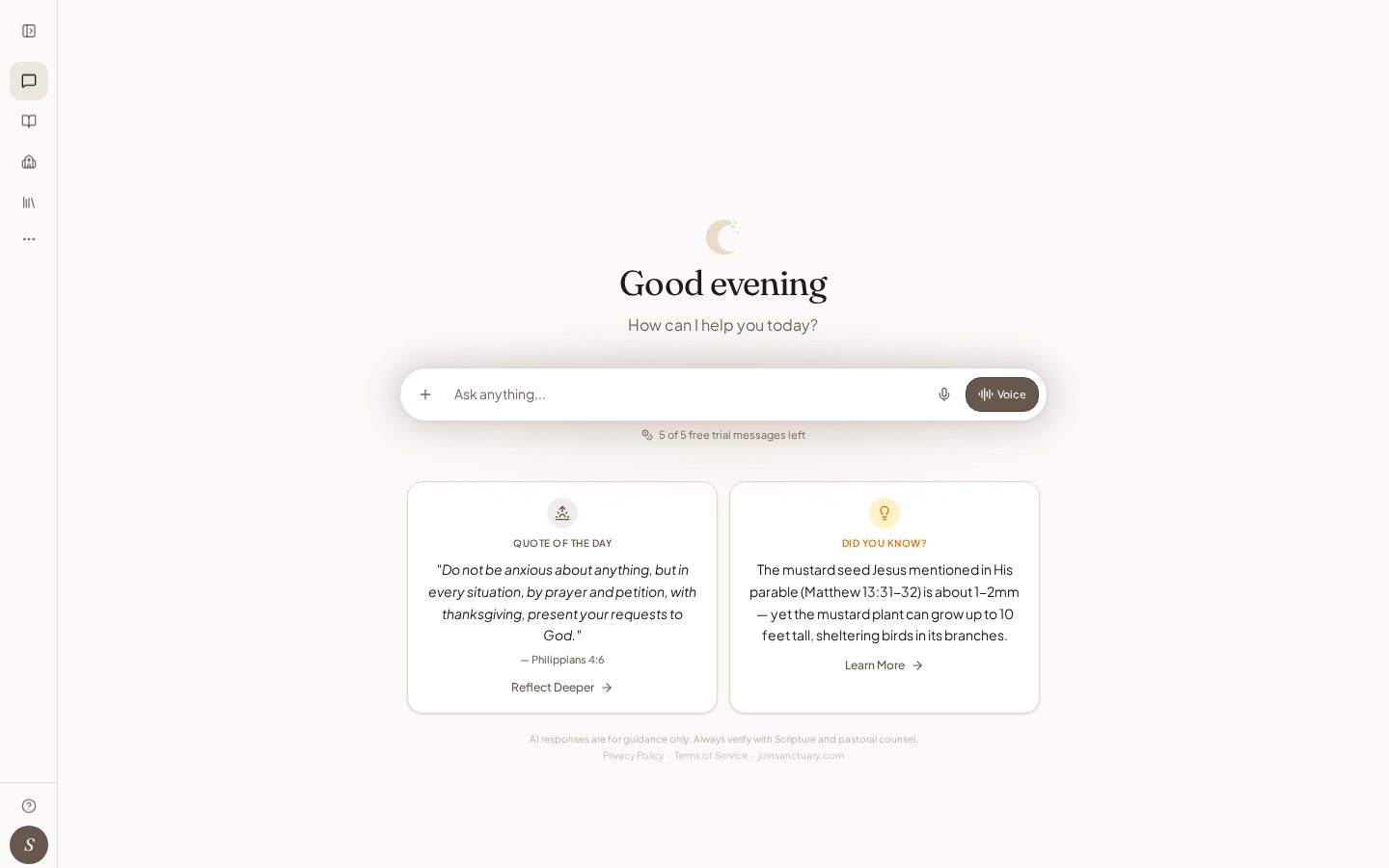 Sanctuary Homepage