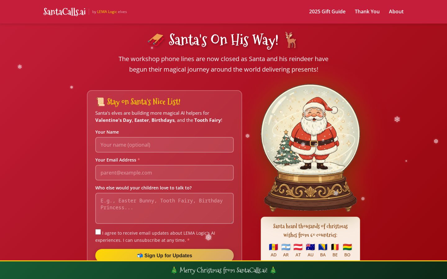 SantaCalls.ai Homepage