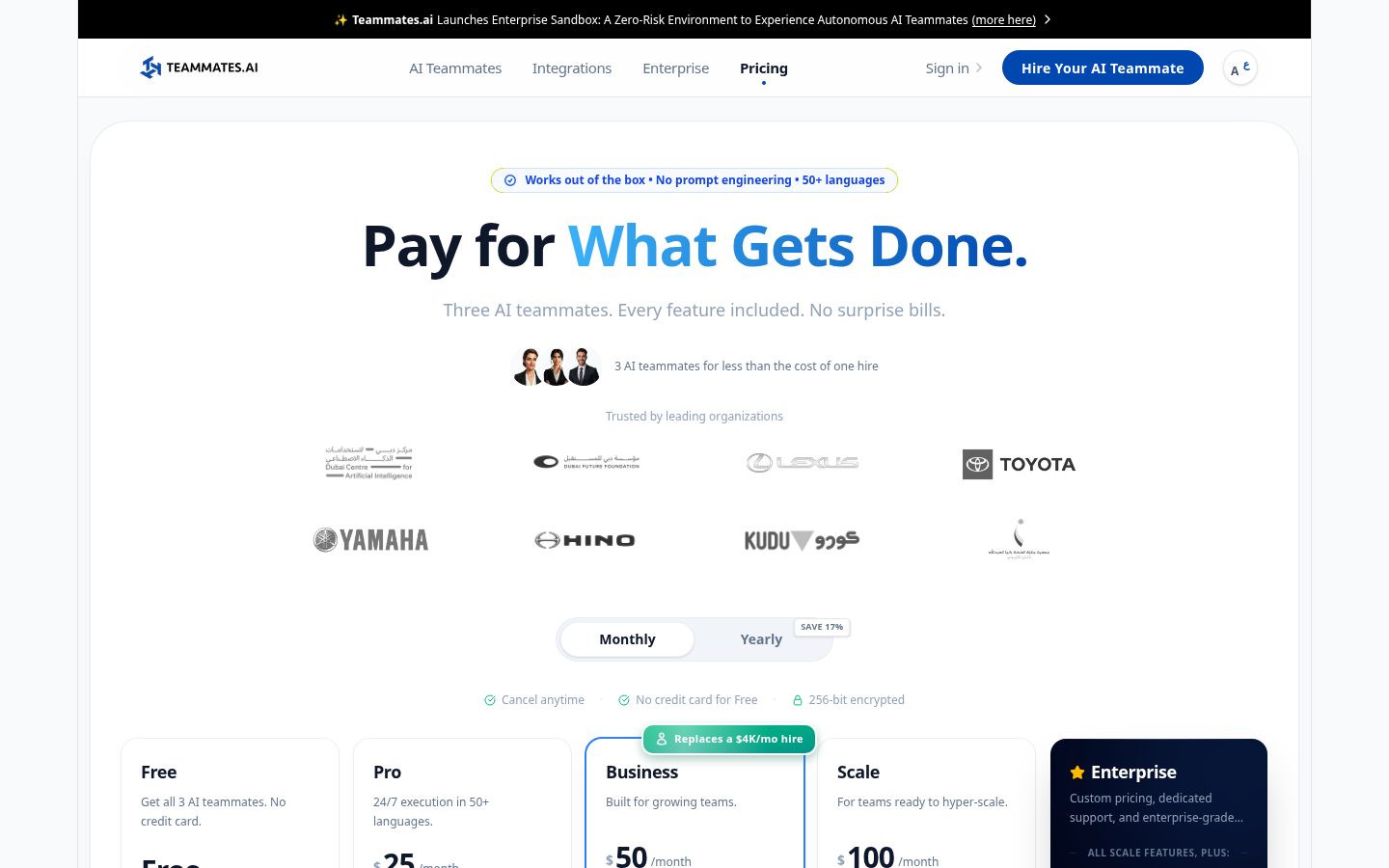 Sara, the AI Interviewer Pricing