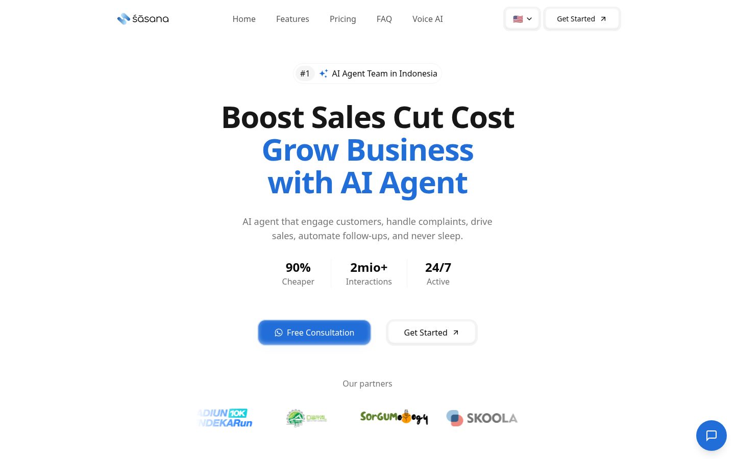 Sasana AI Homepage
