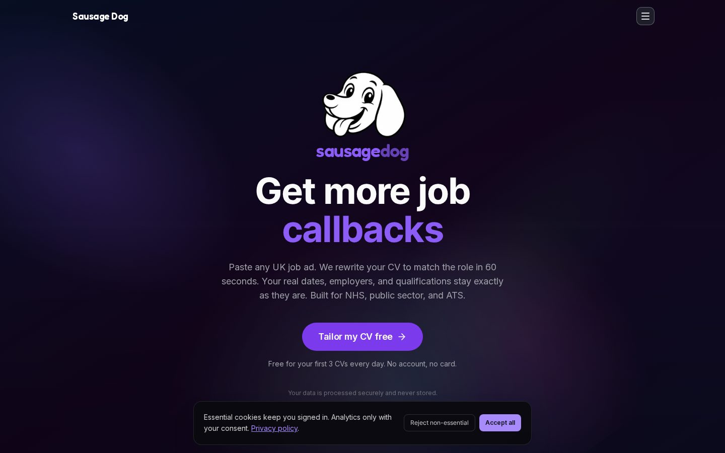 Sausage Dog Homepage