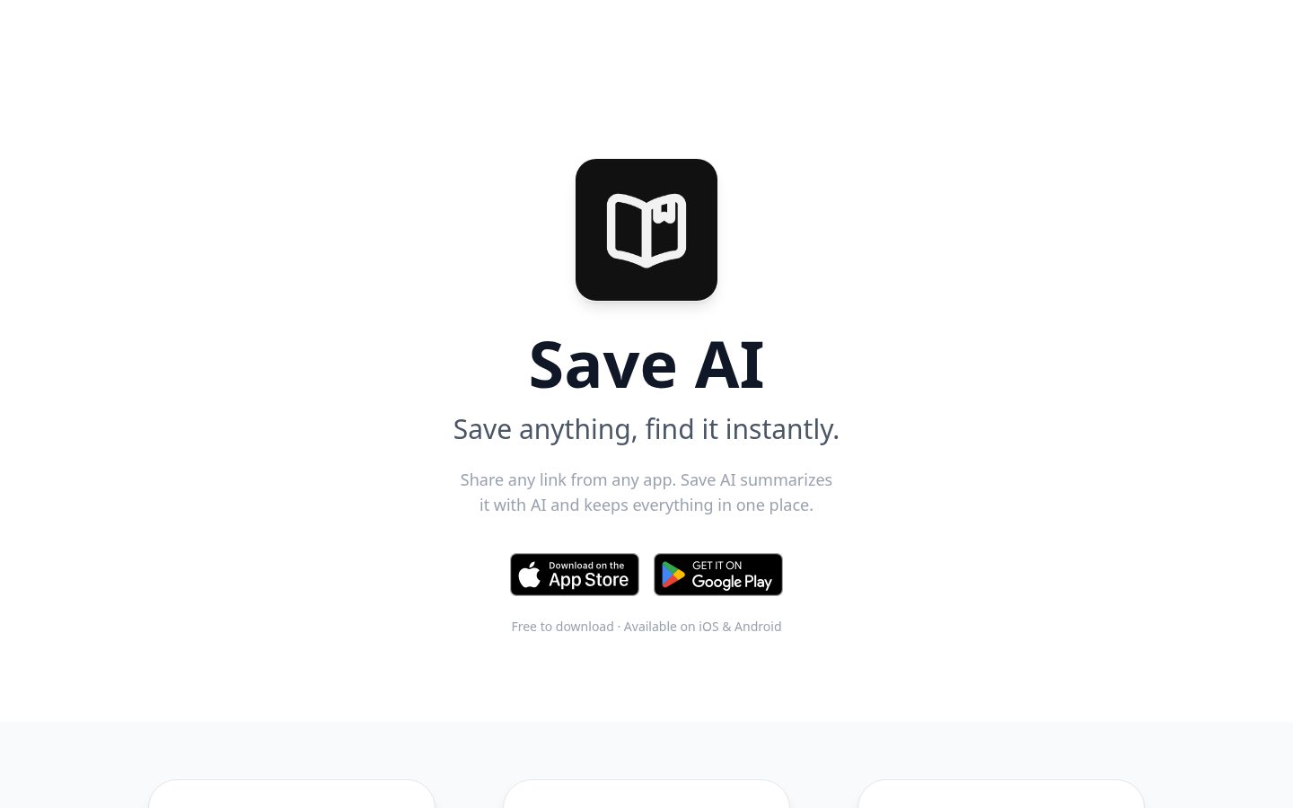 Save AI Homepage