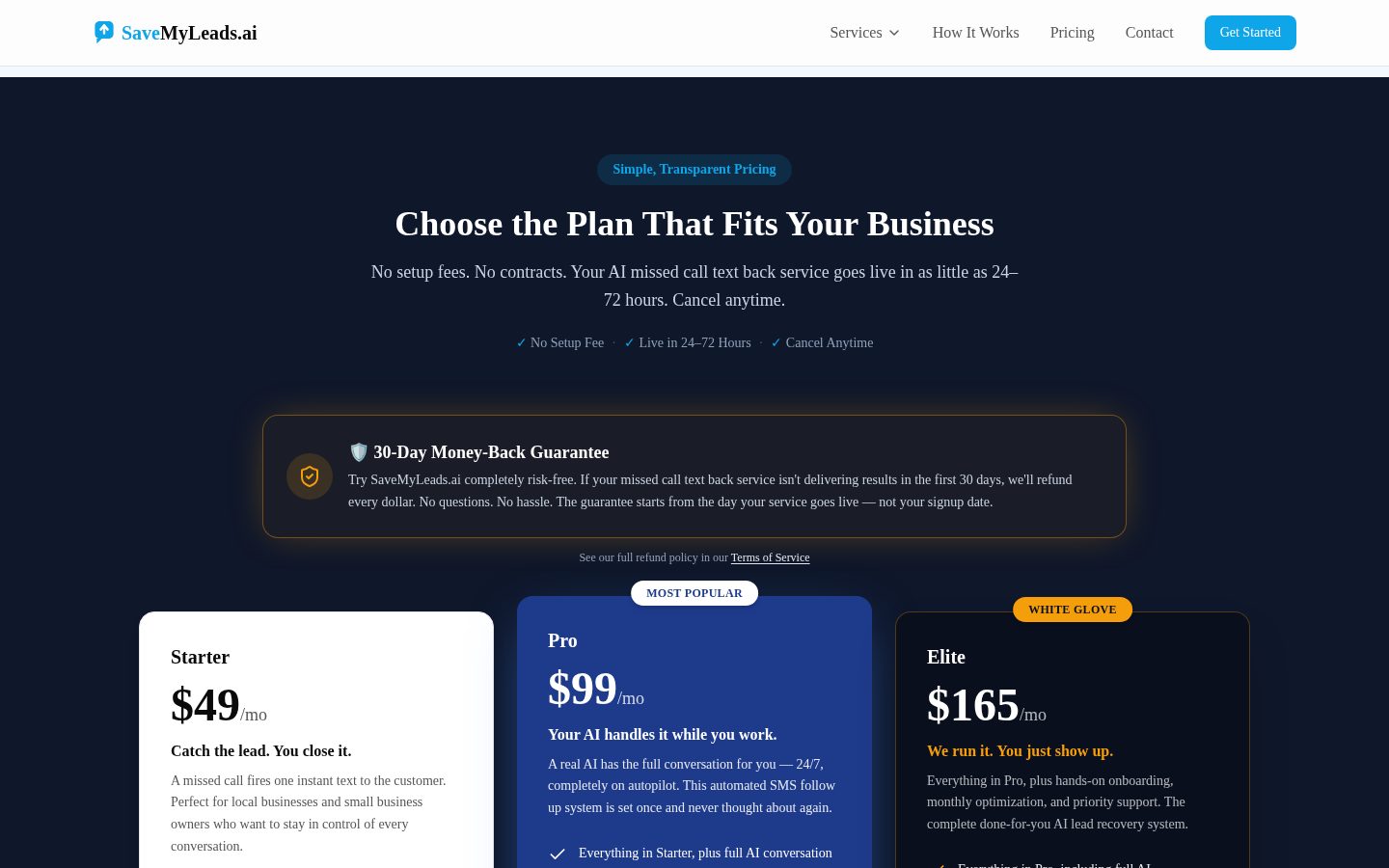 SaveMyLeads Pricing