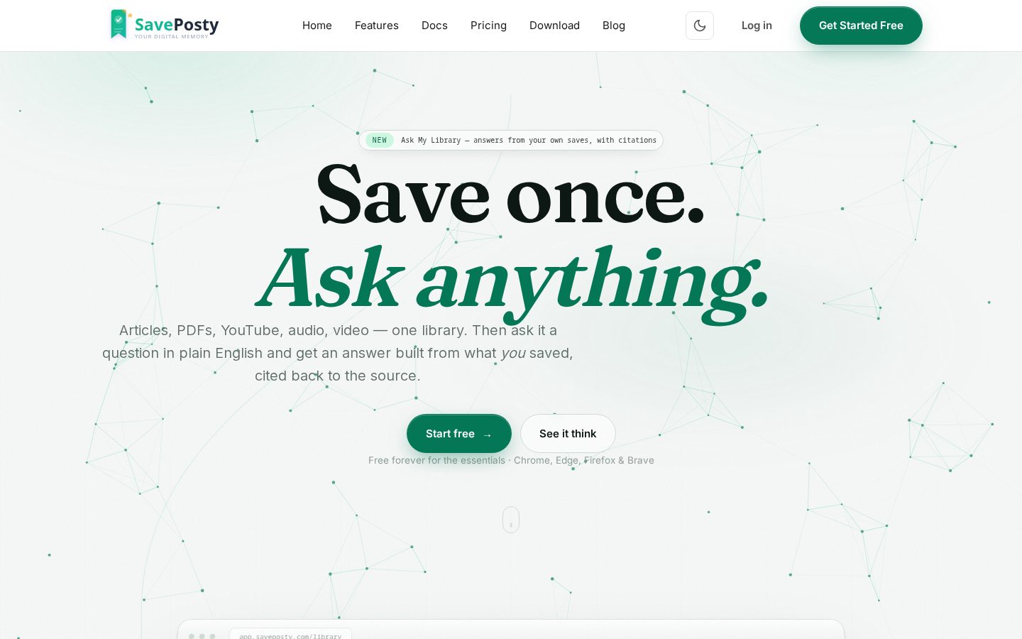 SavePosty Homepage