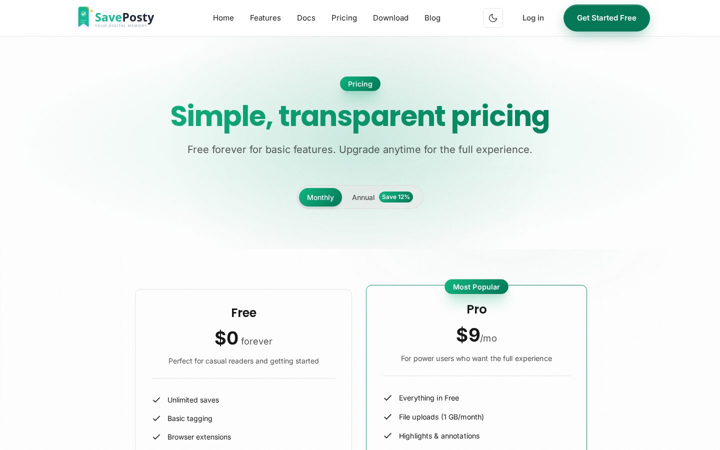 SavePosty Pricing