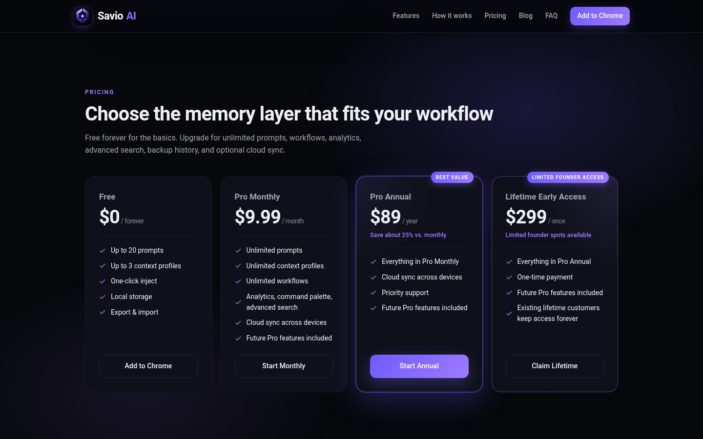 Savio AI Pricing