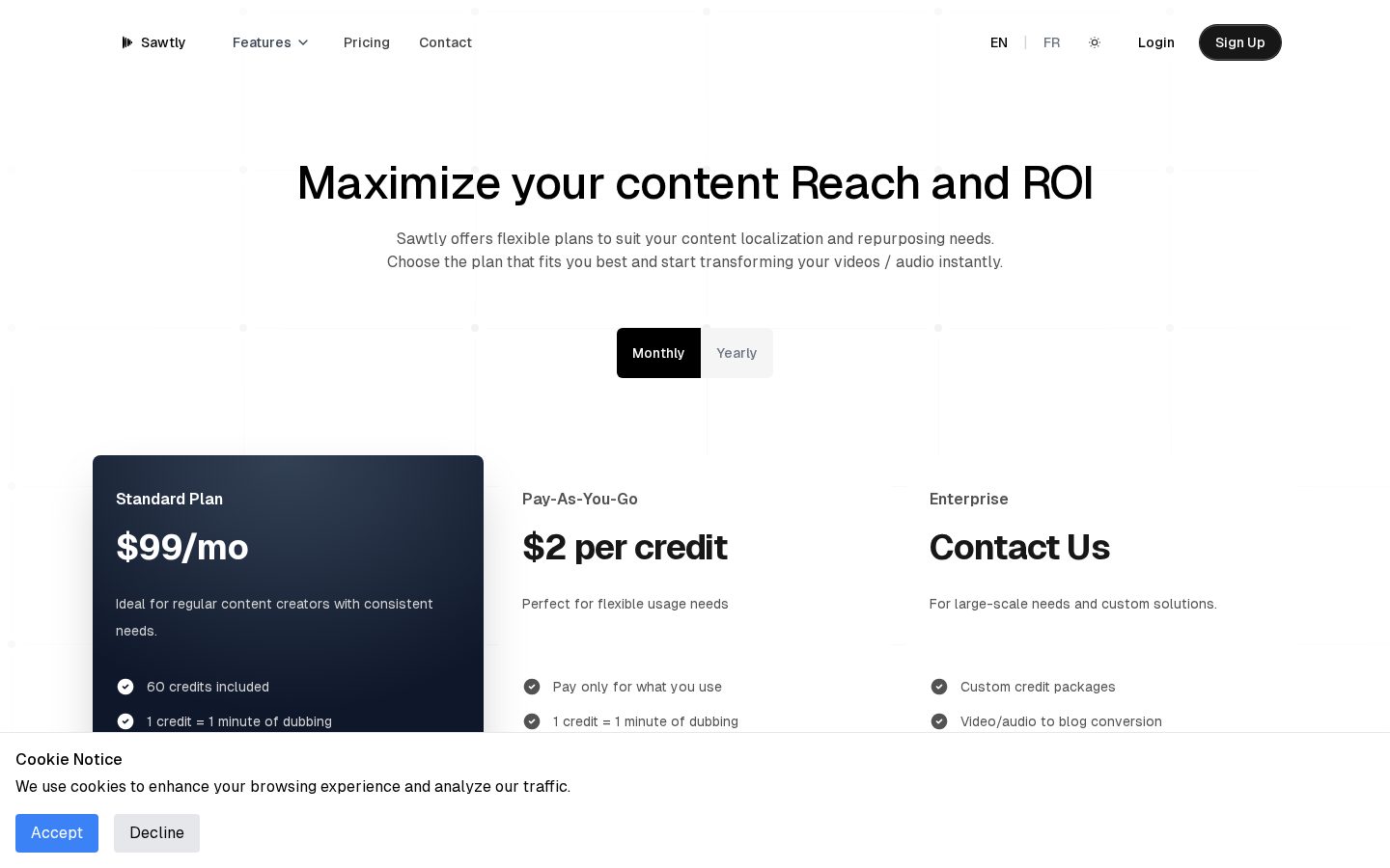 Sawtly Pricing