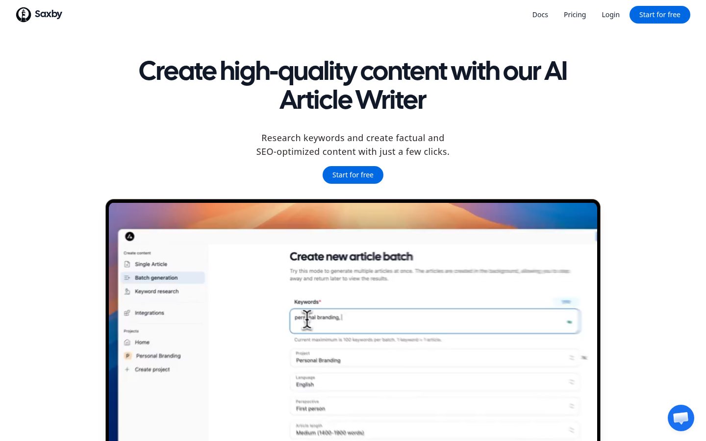 Saxby.io Homepage