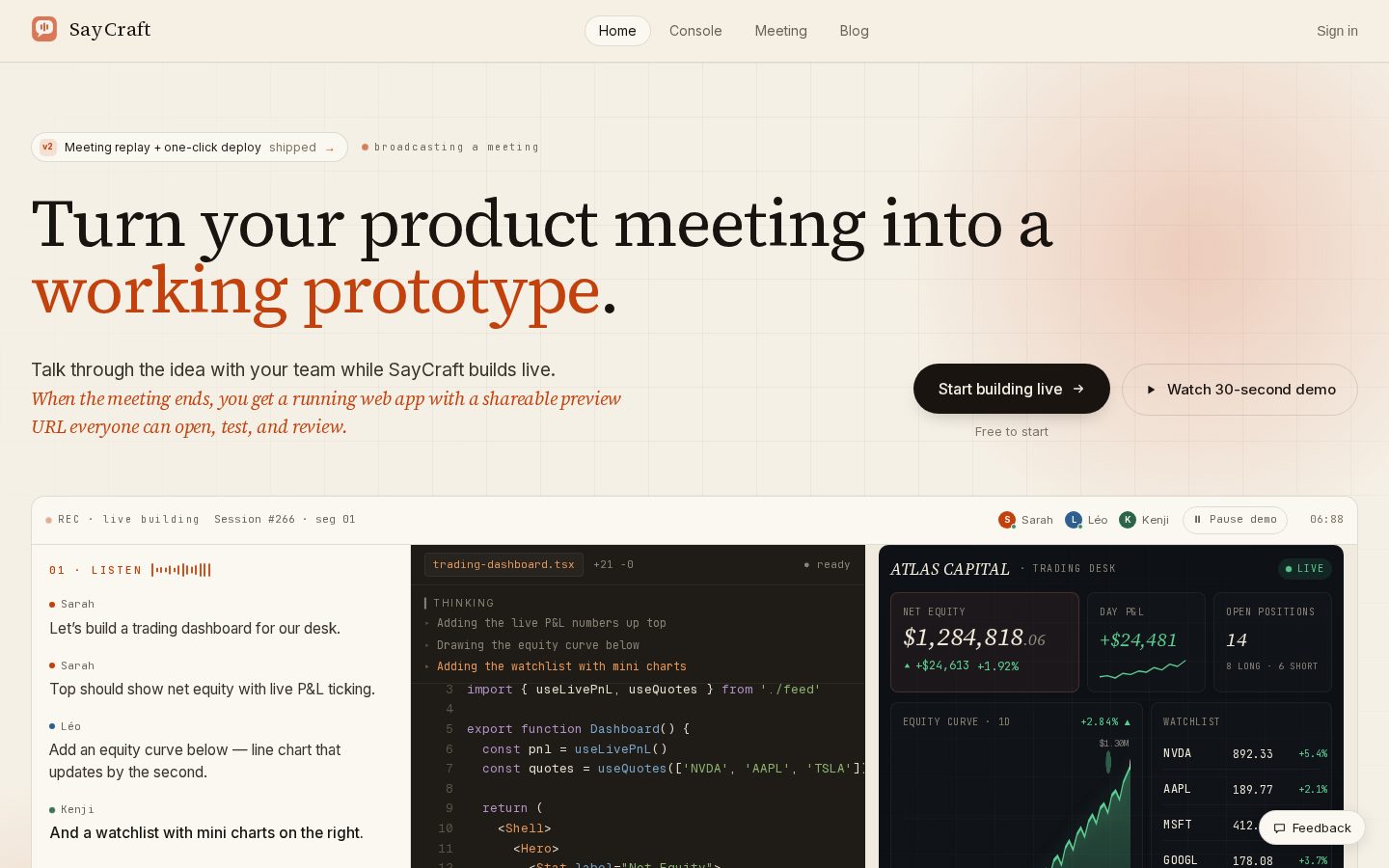 SayCraft Homepage