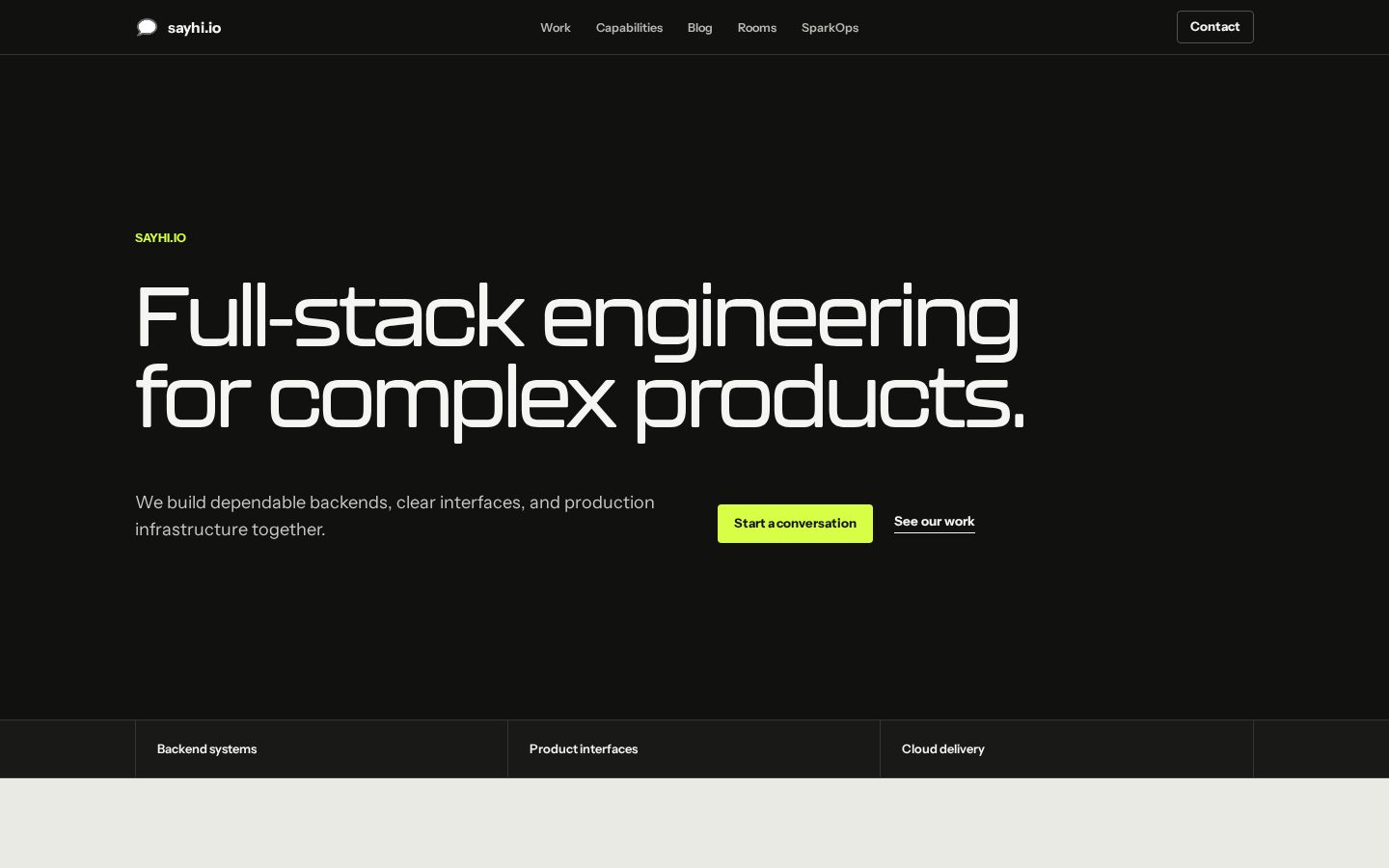 SayHi Homepage