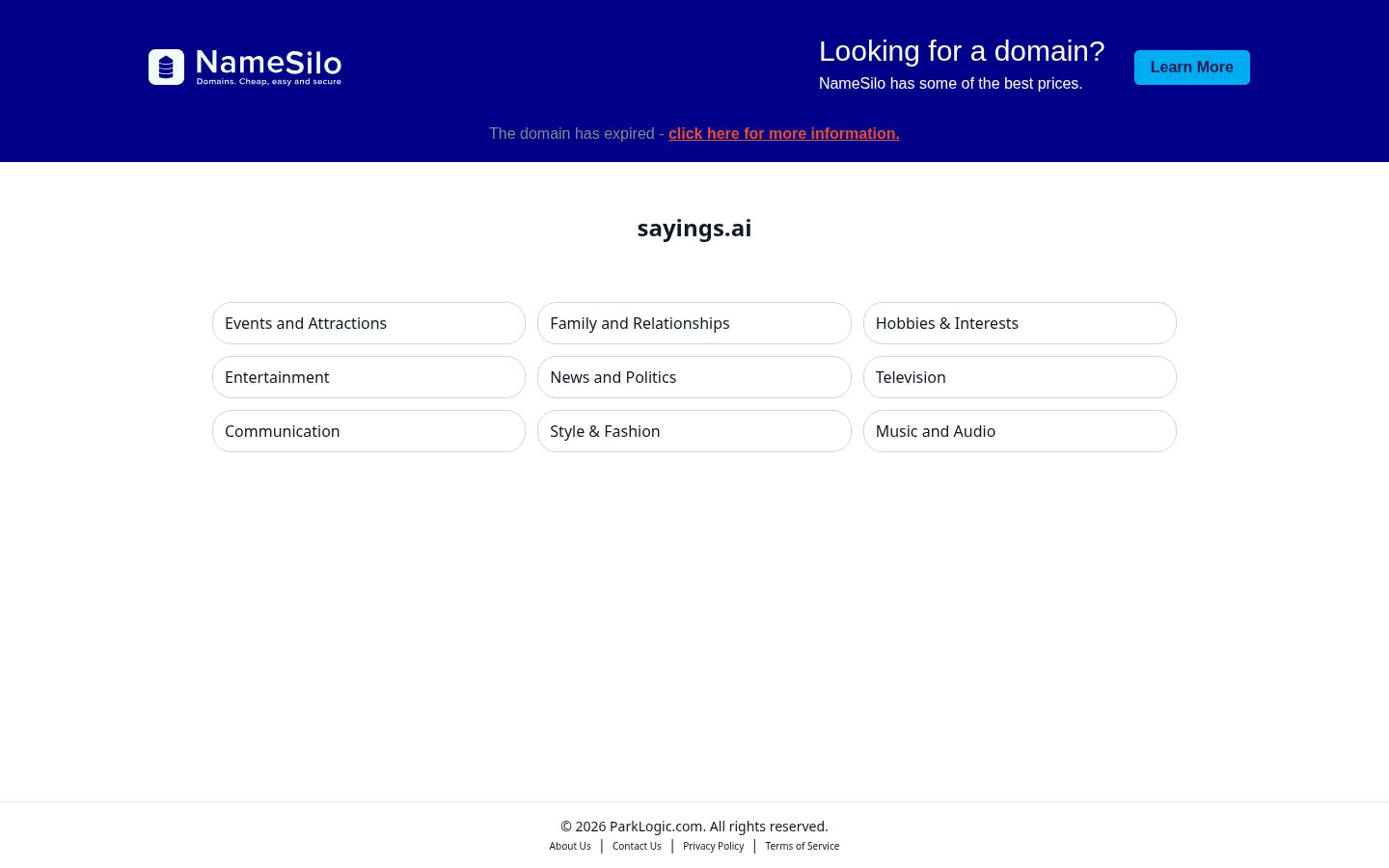 Sayings AI Homepage