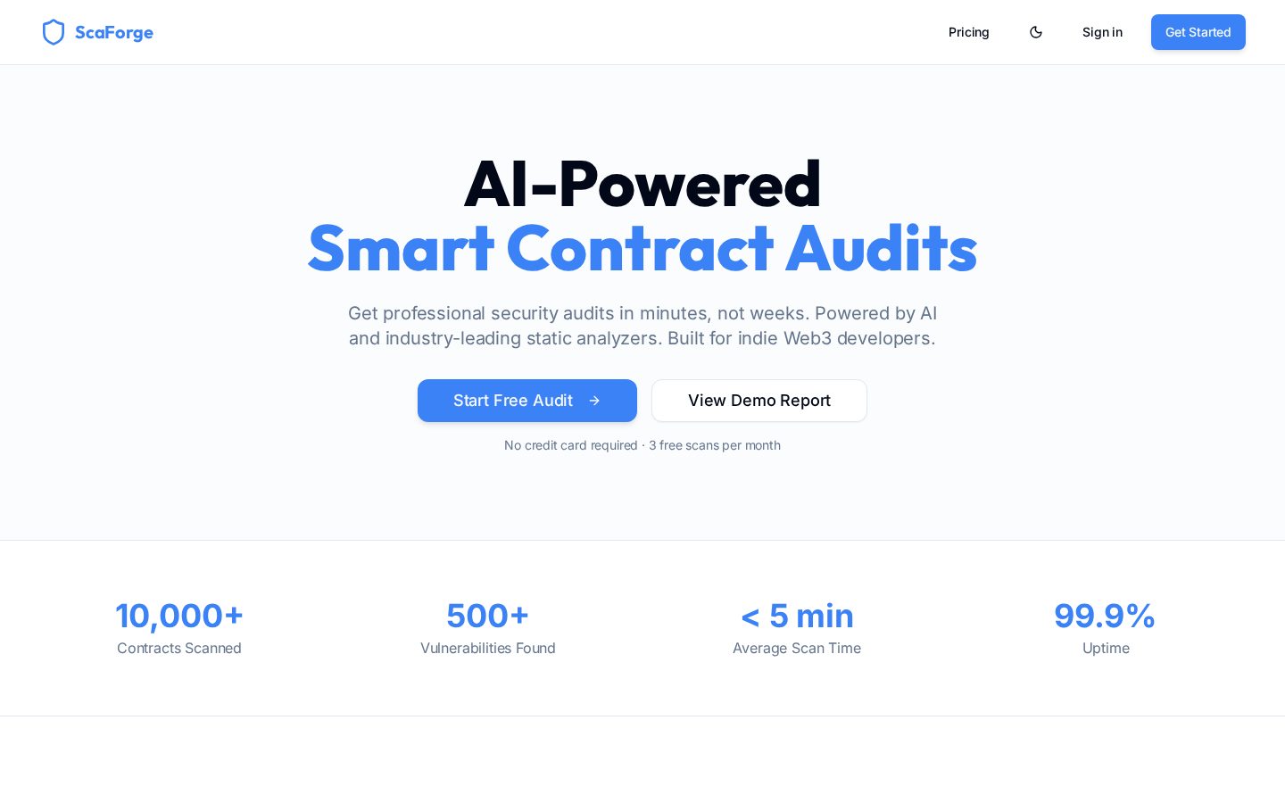 ScaForge Homepage