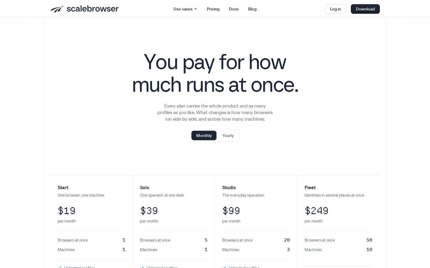Scalebrowser Pricing